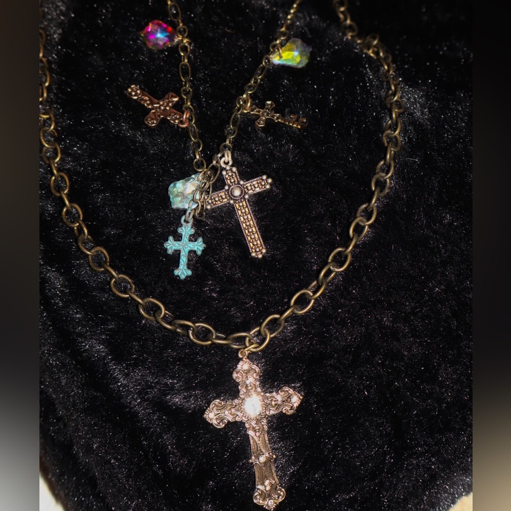 Cross Pendant Layered Necklace